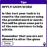 Apply given word test tips.