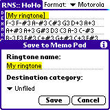 Save ringtones to Memo Pad / Memos