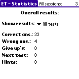 Statistics - main screen
