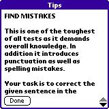 Find mistakes test tips.