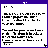 Tenses test tips.